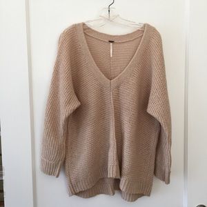 Free People V Neck Oversized Sweater